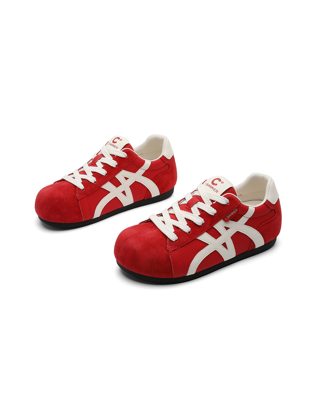 Leopard-Panel Gum-Sole Retro Trainers - Skipkicks