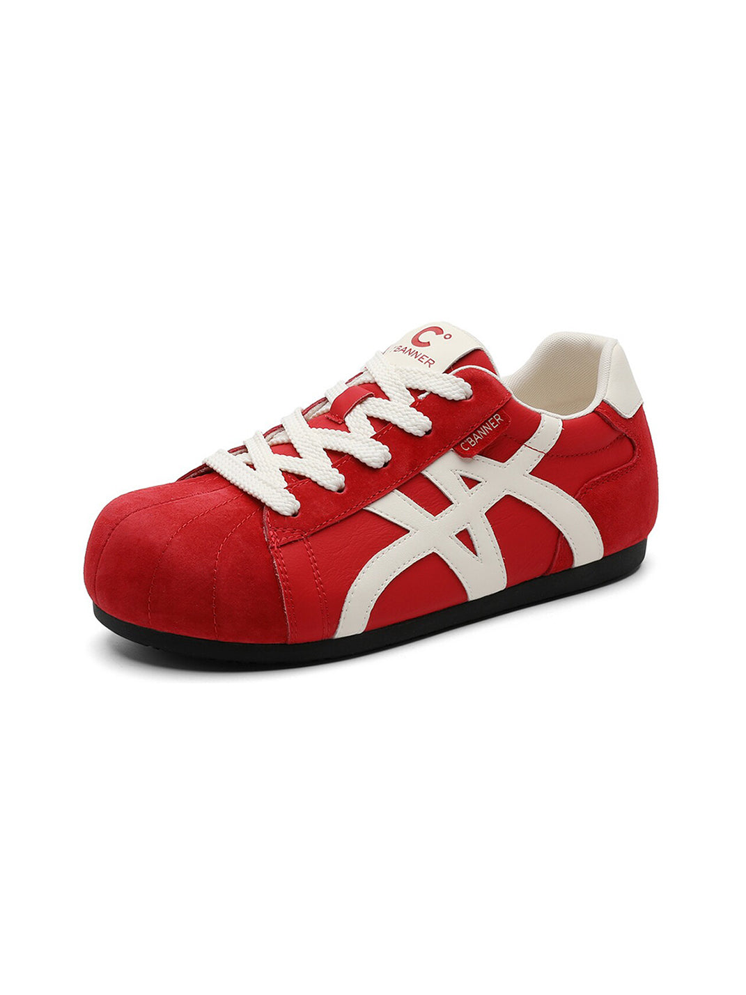 Leopard-Panel Gum-Sole Retro Trainers - Skipkicks