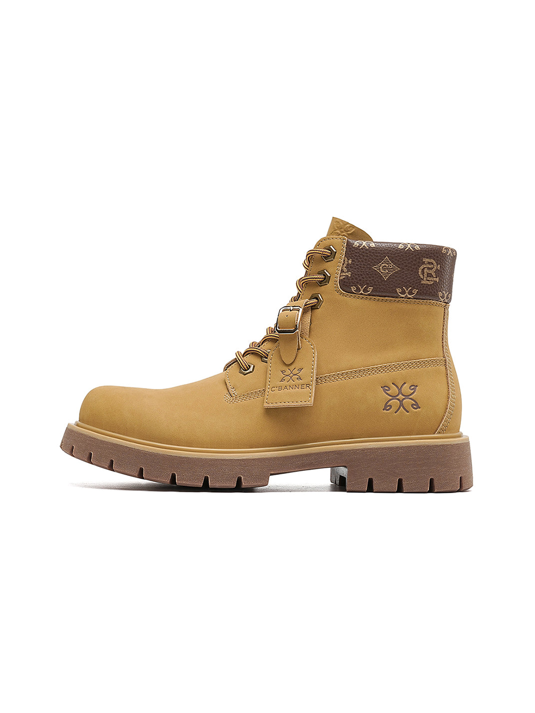 Wheat Contrast-Stitch Lug-Sole Work Boots - Skipkicks