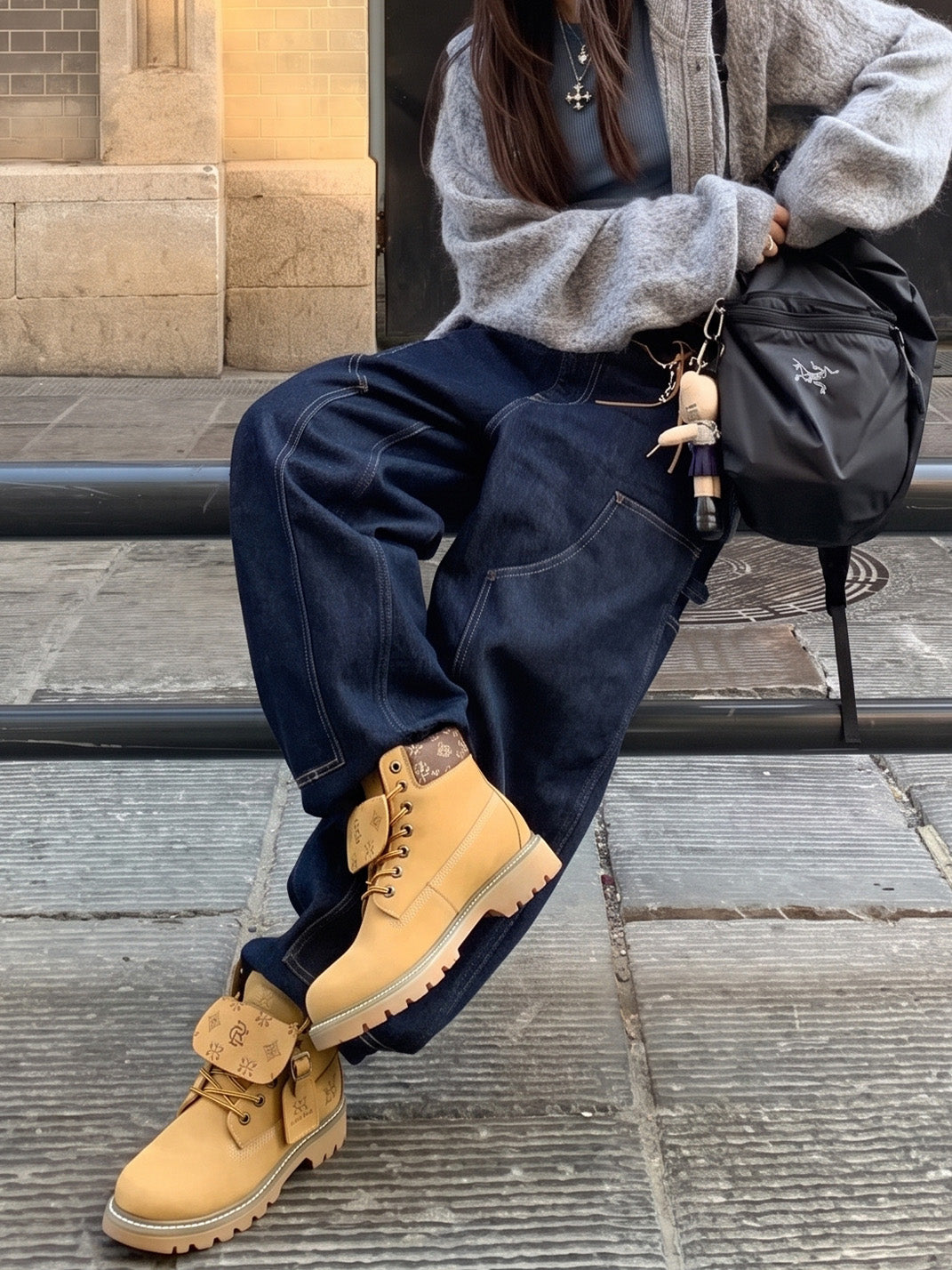 Wheat Contrast-Stitch Lug-Sole Work Boots - Skipkicks