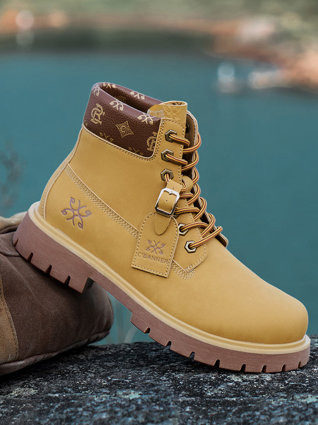 Wheat Contrast-Stitch Lug-Sole Work Boots - Skipkicks