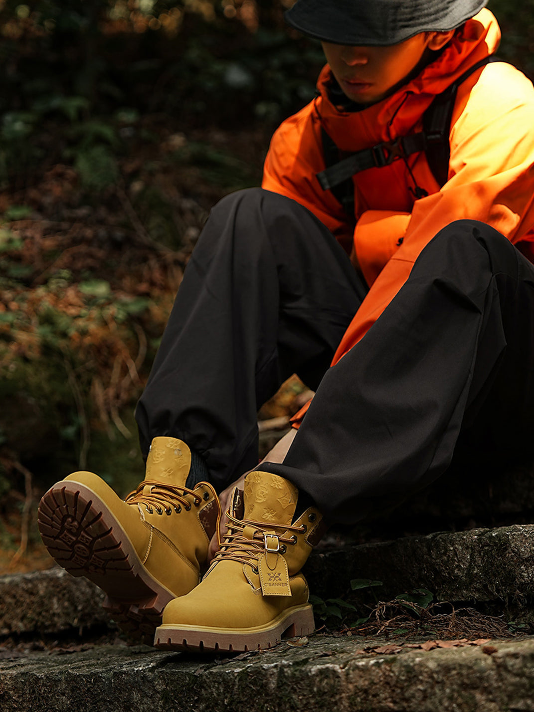 Wheat Contrast-Stitch Lug-Sole Work Boots - Skipkicks