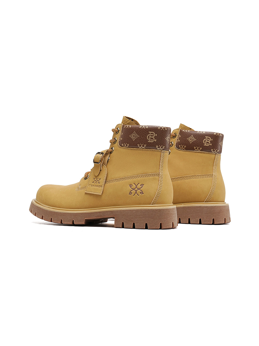 Wheat Contrast-Stitch Lug-Sole Work Boots - Skipkicks