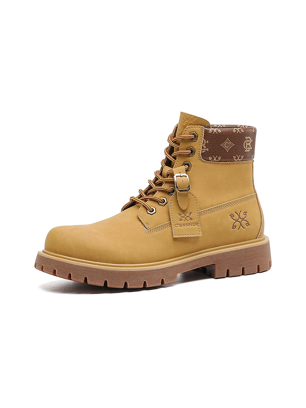Wheat Contrast-Stitch Lug-Sole Work Boots - Skipkicks