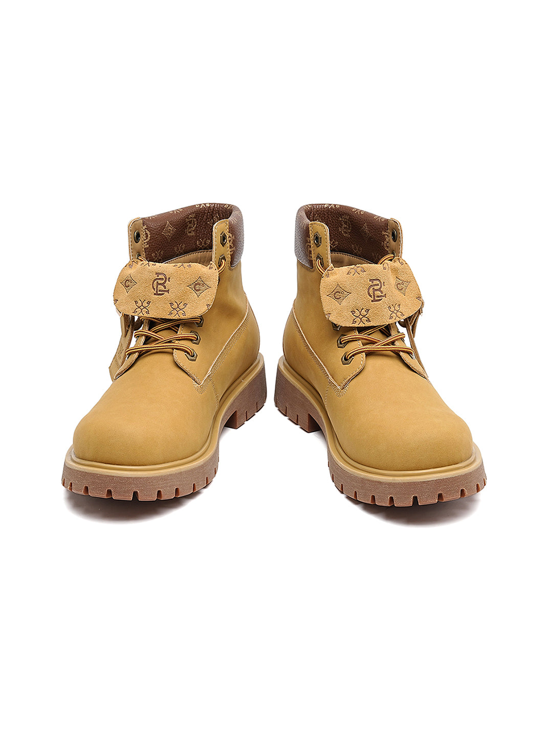 Wheat Contrast-Stitch Lug-Sole Work Boots - Skipkicks