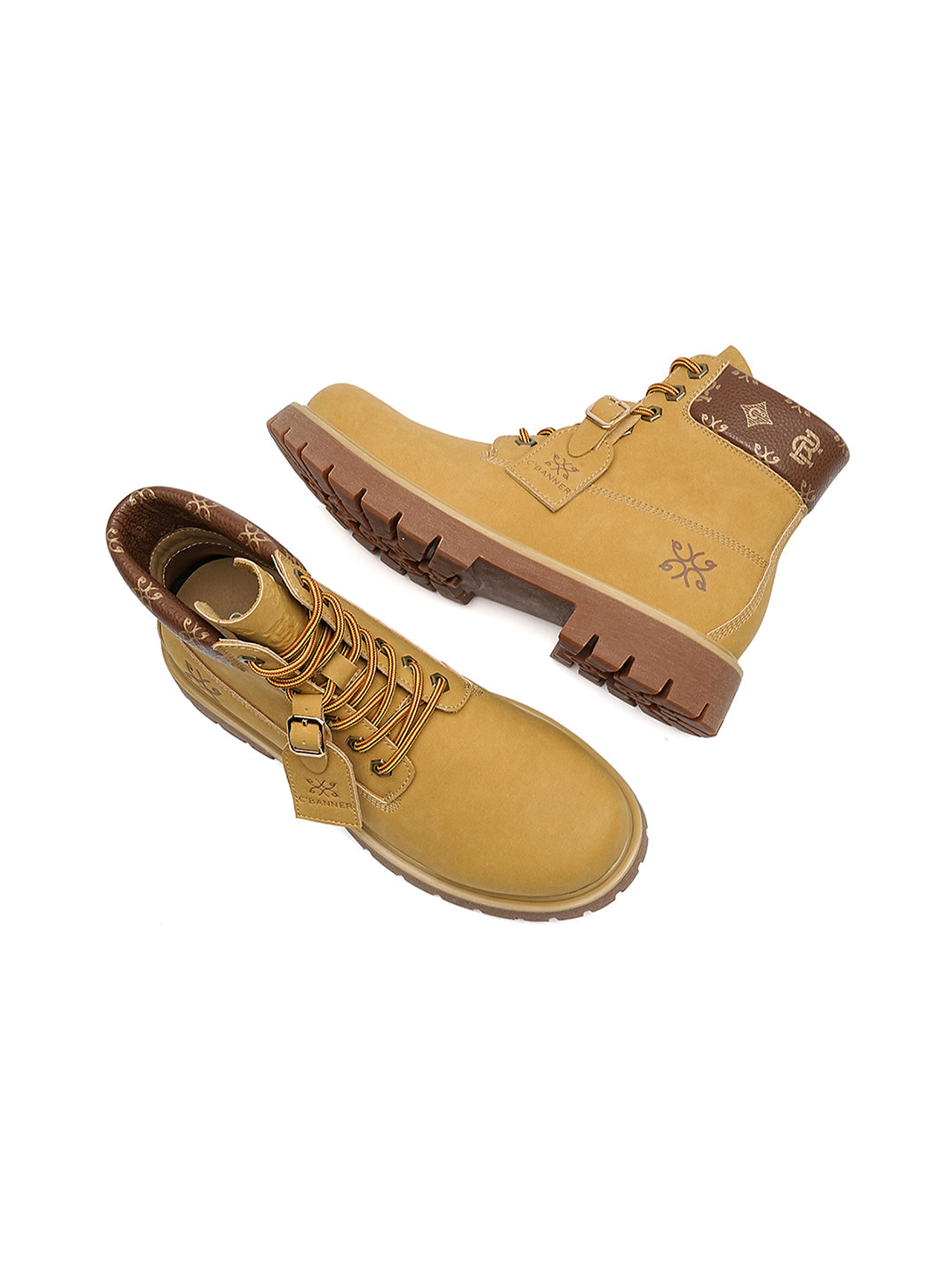 Wheat Contrast-Stitch Lug-Sole Work Boots - Skipkicks