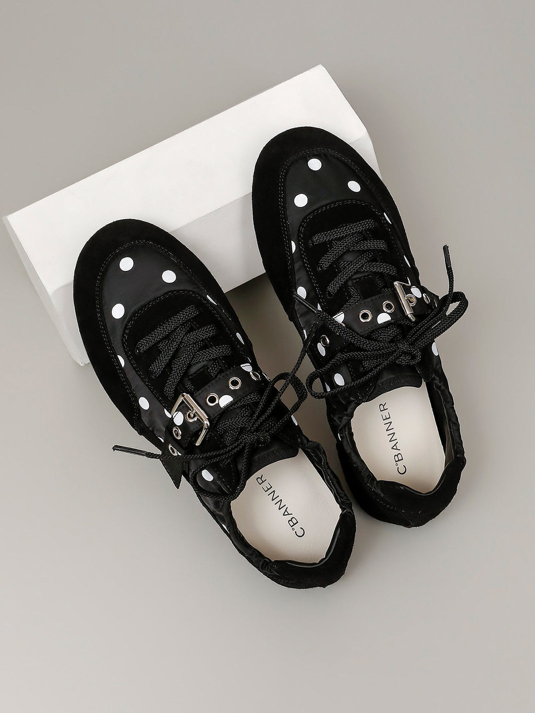 Polka-Dot Strap Low-Profile Ballet Sneakers - Skipkicks