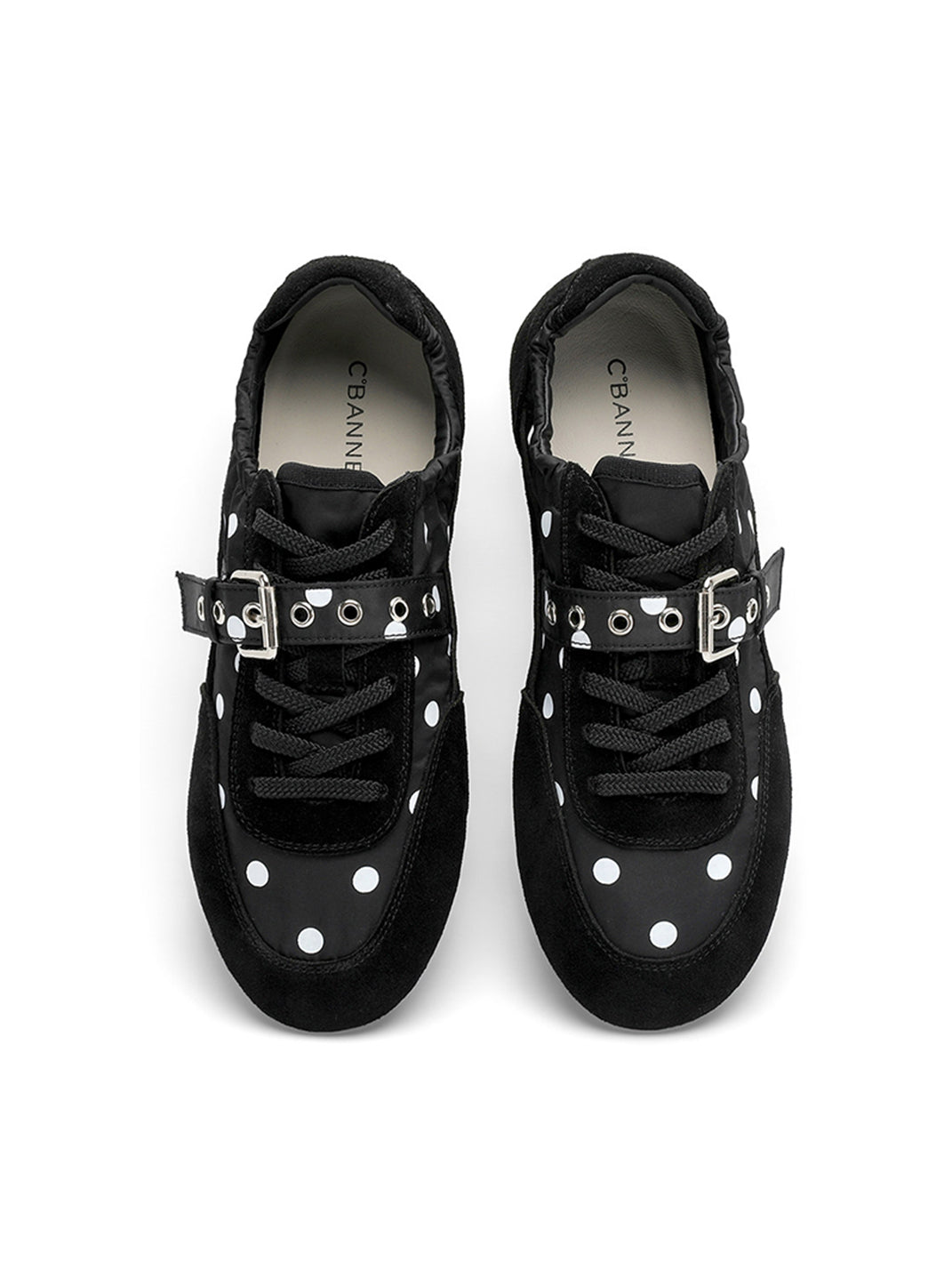 Polka-Dot Strap Low-Profile Ballet Sneakers - Skipkicks