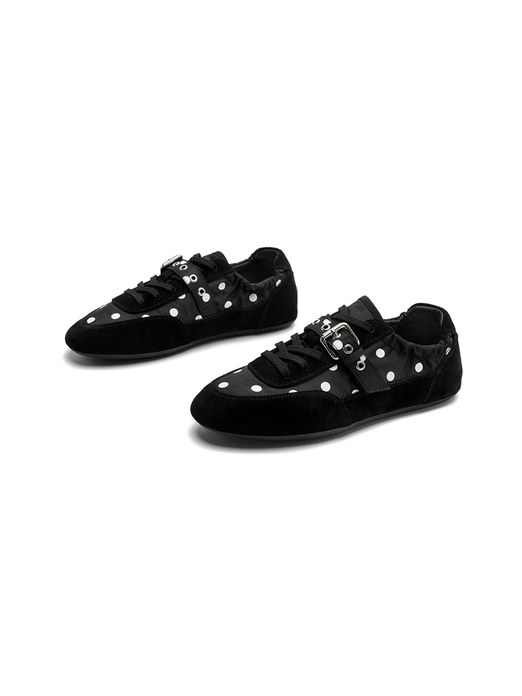 Polka-Dot Strap Low-Profile Ballet Sneakers - Skipkicks