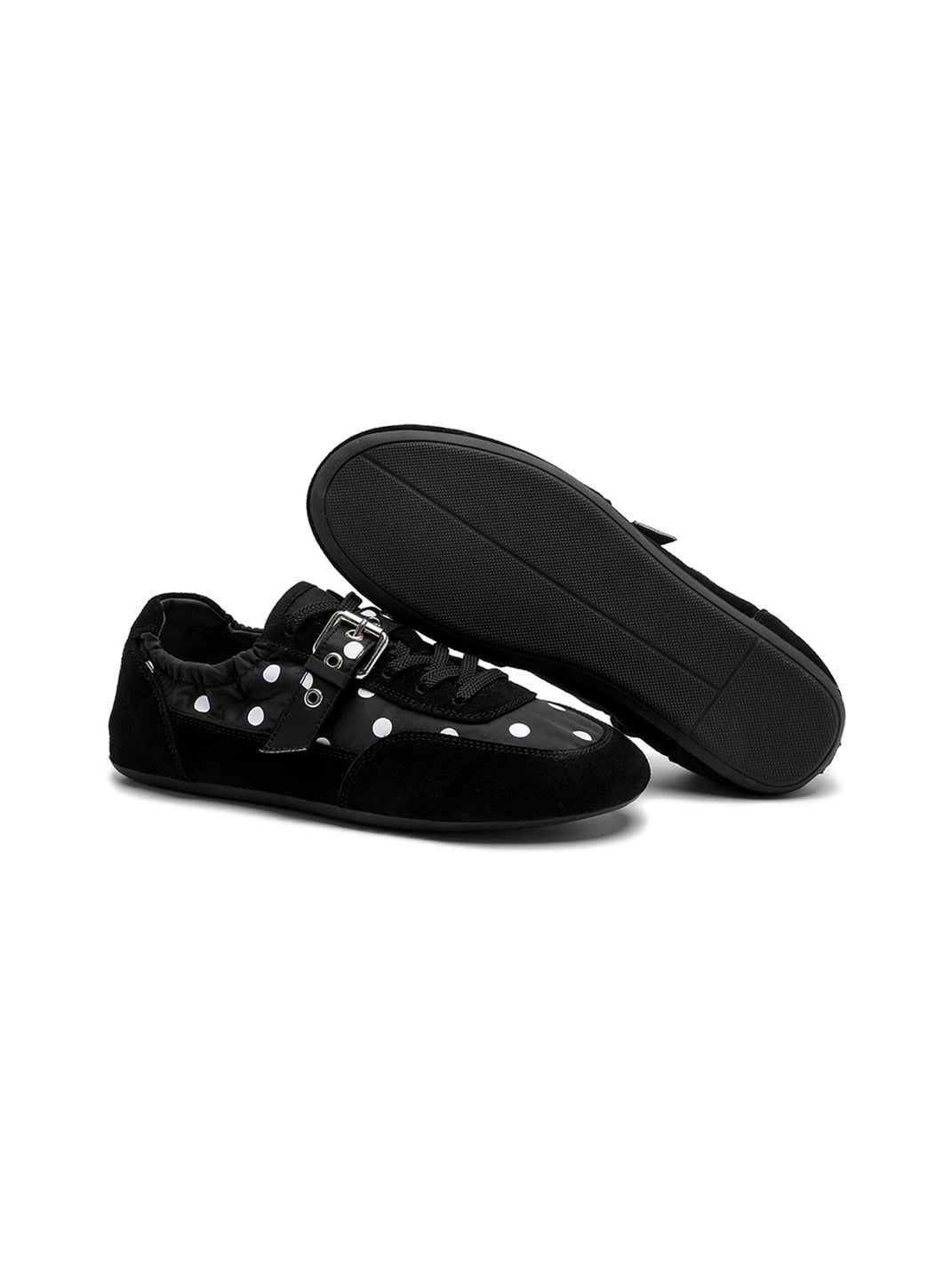 Polka-Dot Strap Low-Profile Ballet Sneakers - Skipkicks