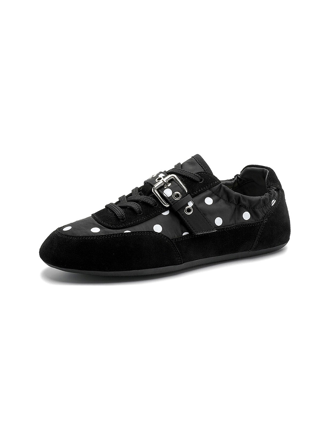 Polka-Dot Strap Low-Profile Ballet Sneakers - Skipkicks