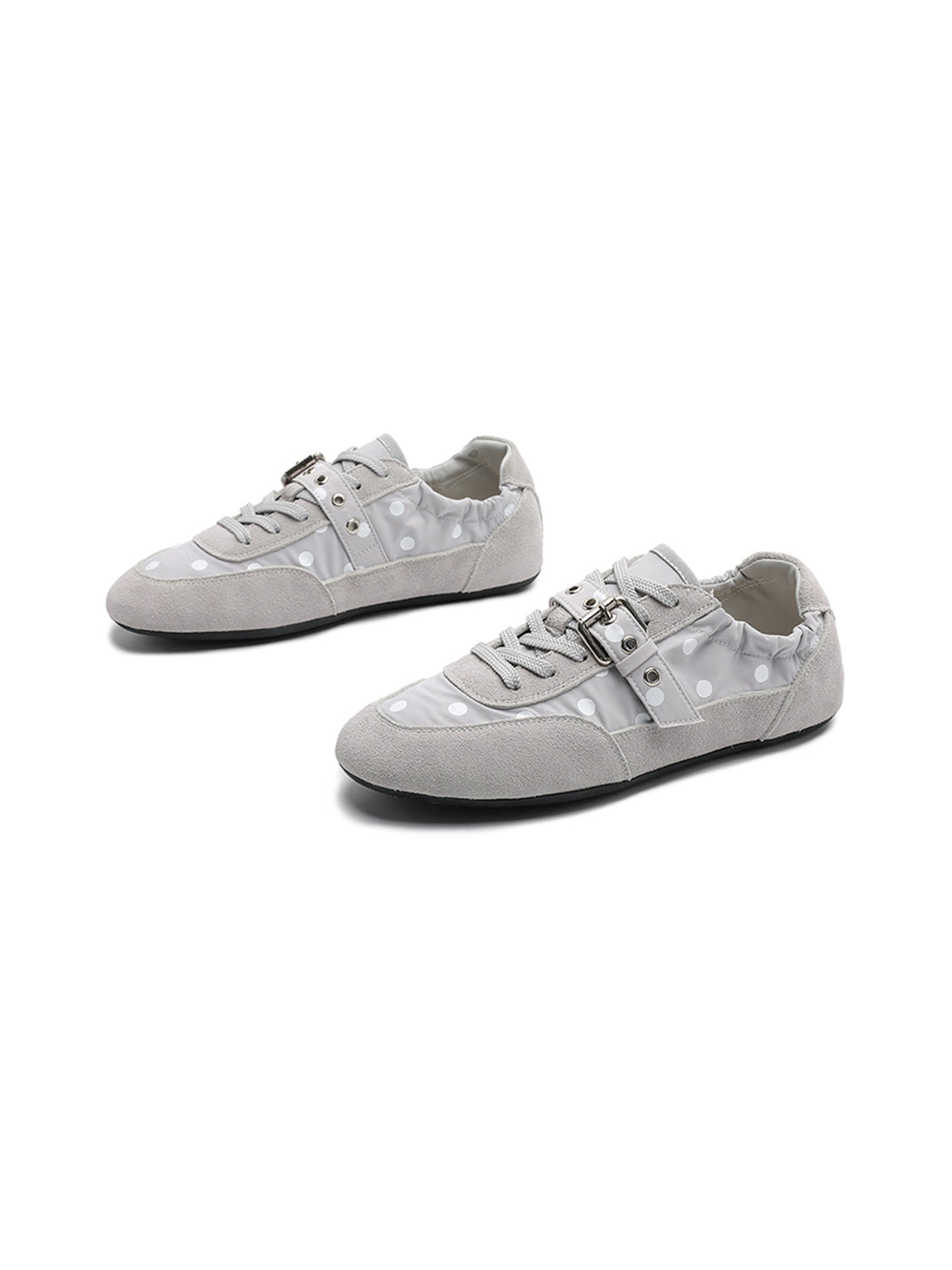 Polka-Dot Strap Low-Profile Ballet Sneakers - Skipkicks