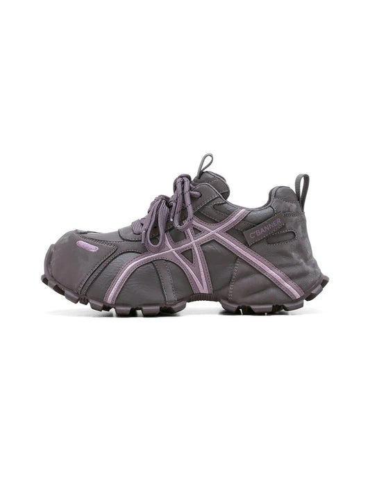Purple Cross-Lace Technical Trail Sneakers - Skipkicks