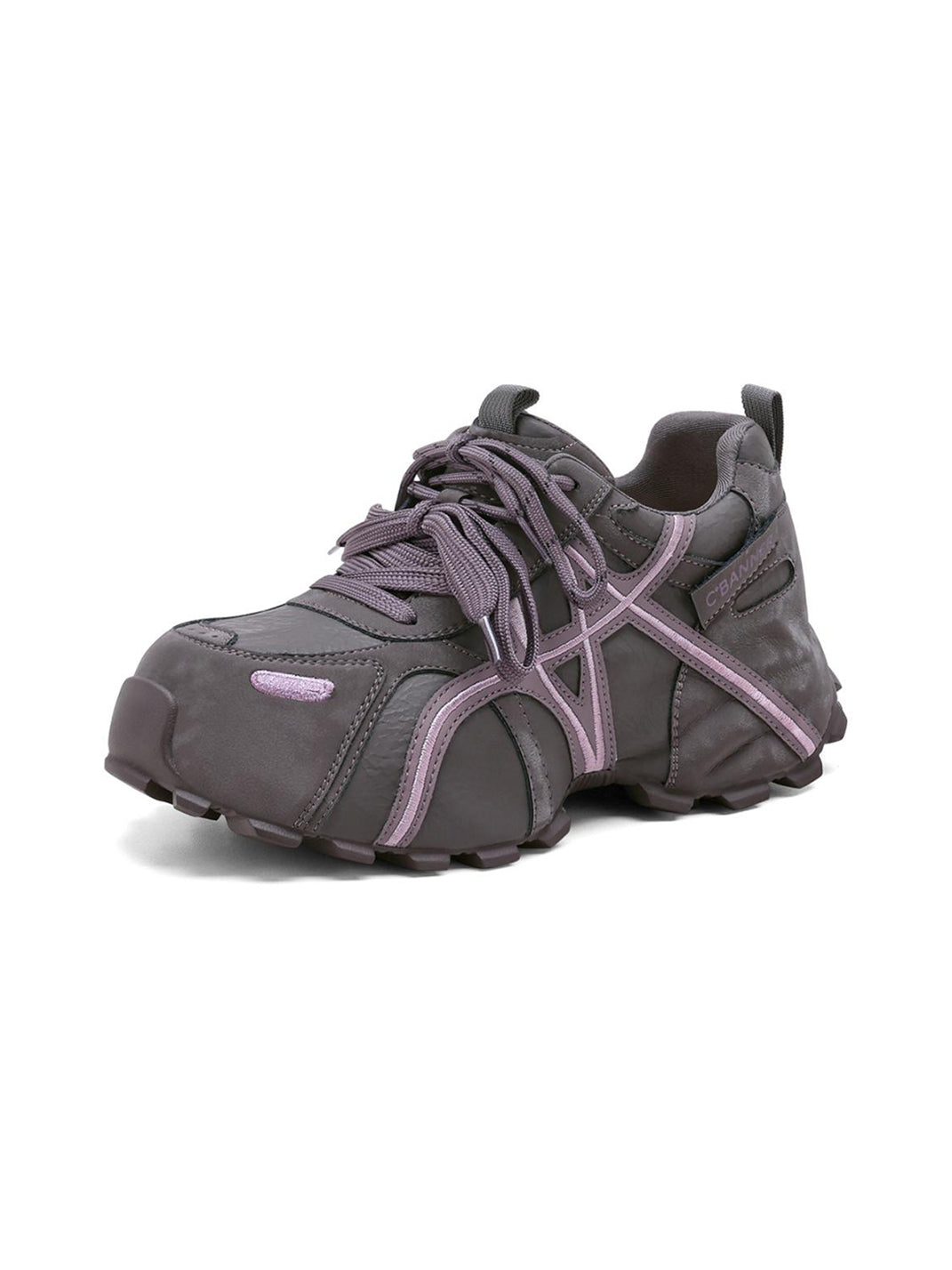 Purple Cross-Lace Technical Trail Sneakers - Skipkicks