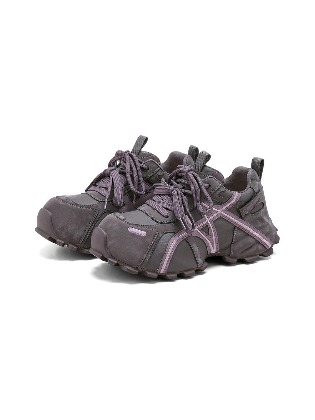 Purple Cross-Lace Technical Trail Sneakers - Skipkicks