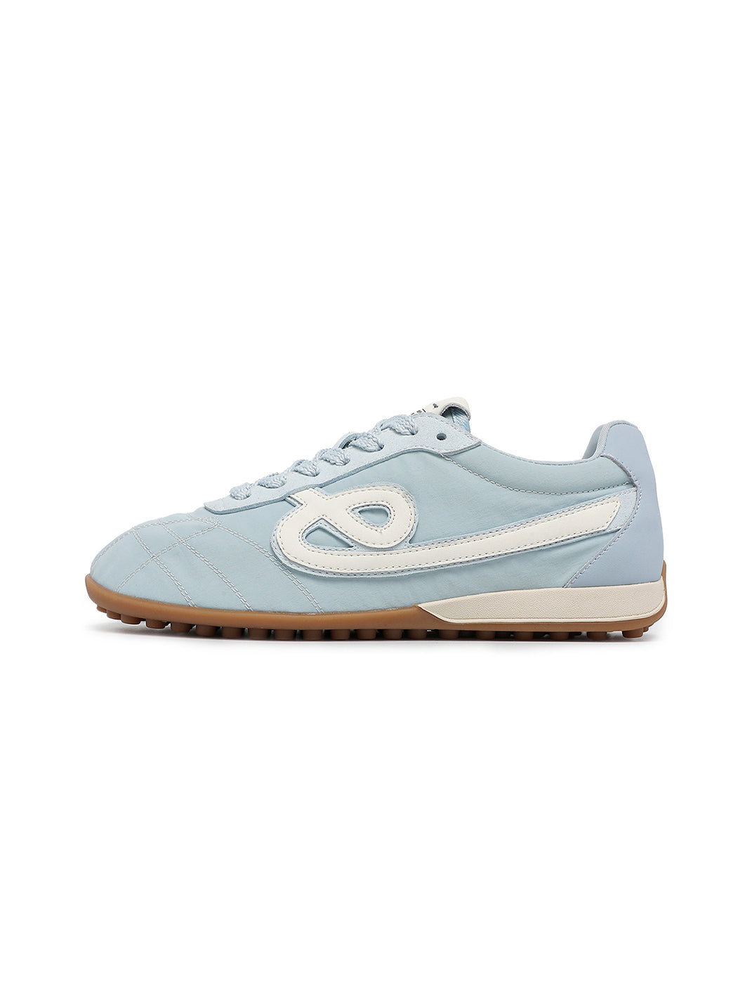 Sky Blue Quilted-Panel Gum-Sole Sneakers - Skipkicks