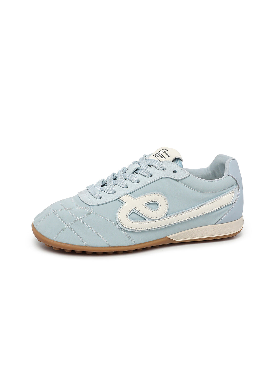 Sky Blue Quilted-Panel Gum-Sole Sneakers - Skipkicks