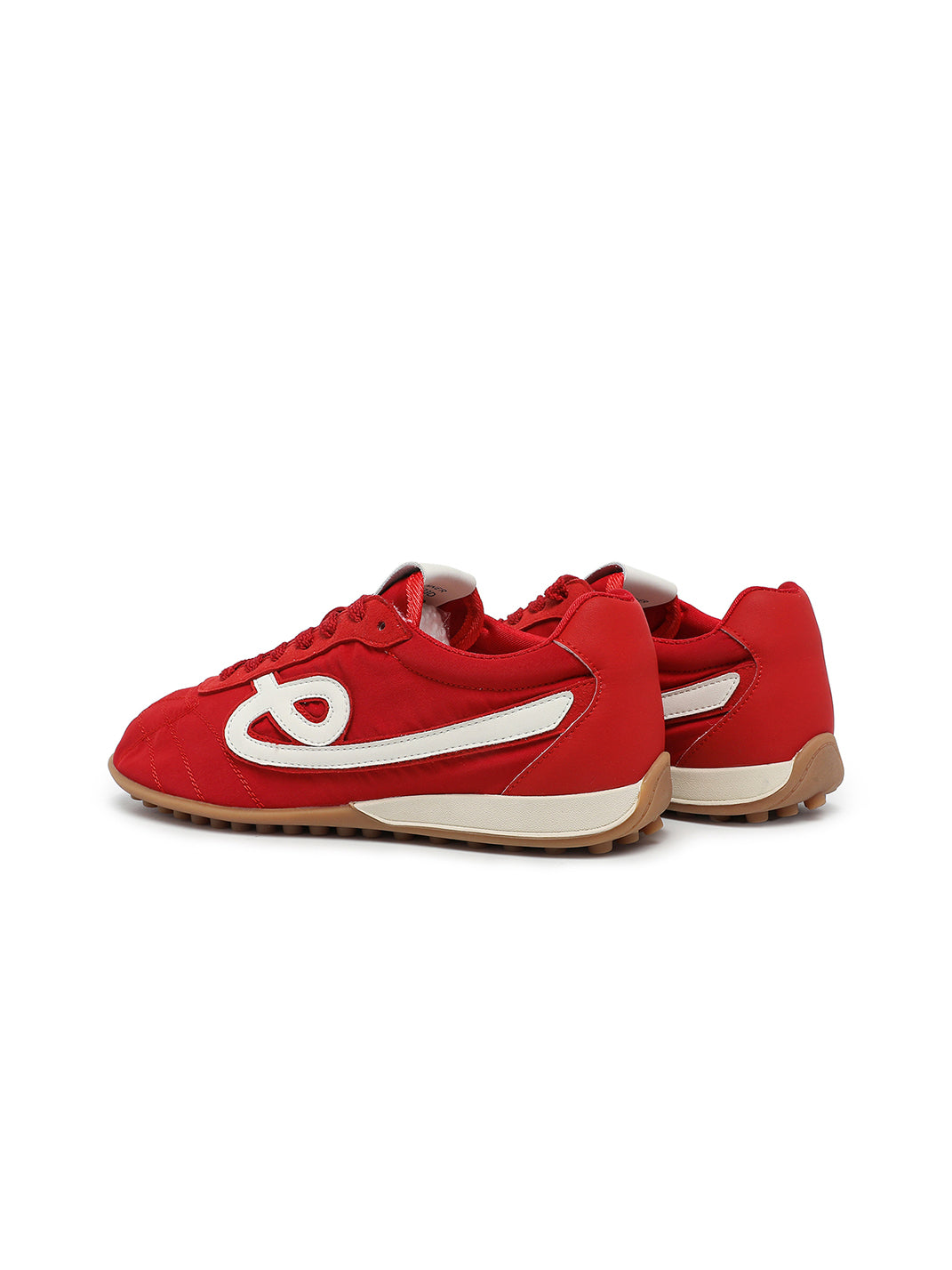 Crimson Quilted-Panel Gum-Sole Sneakers - Skipkicks
