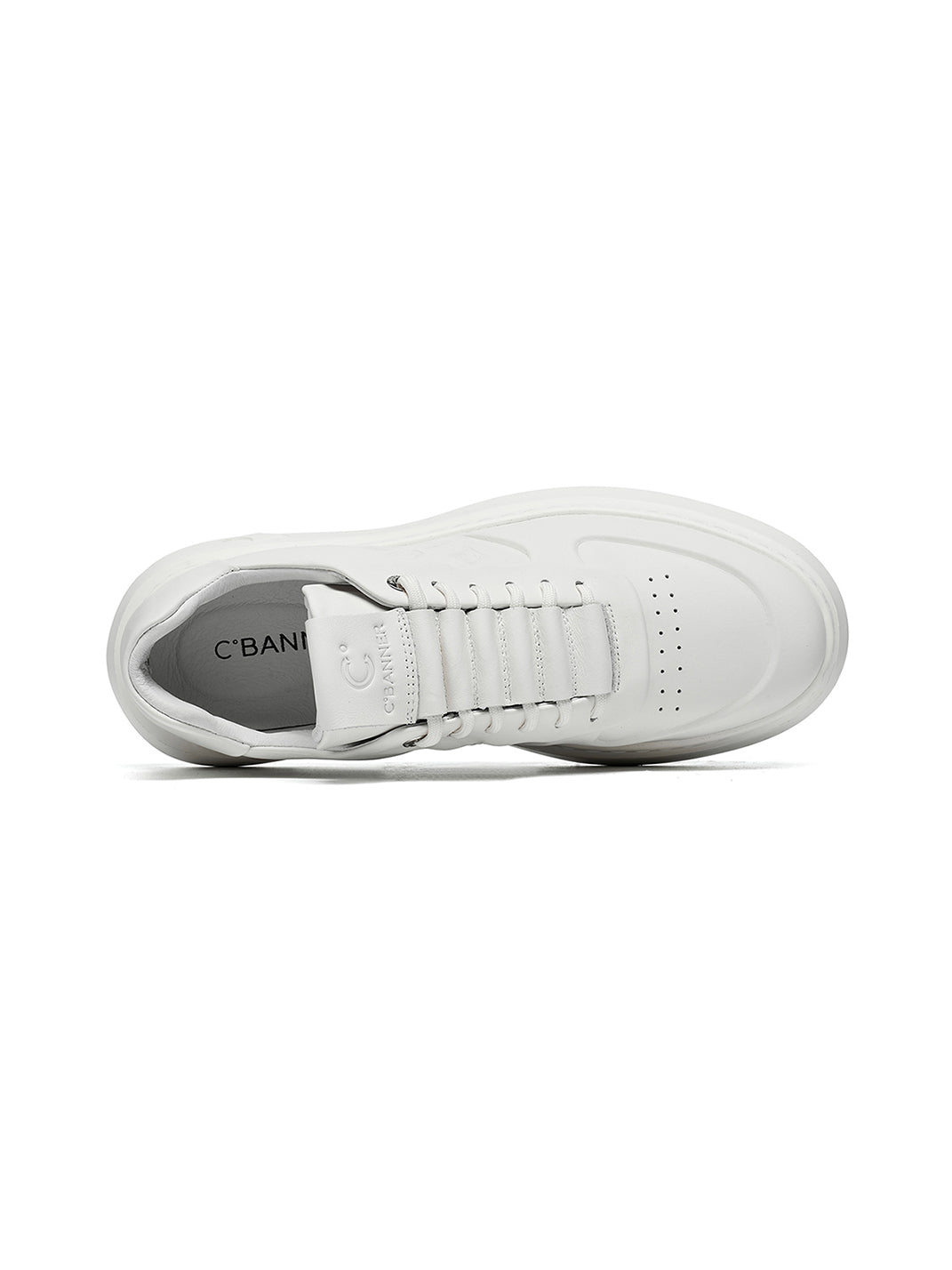 White Monogram-Texture Chunky Platform Sneakers - Skipkicks