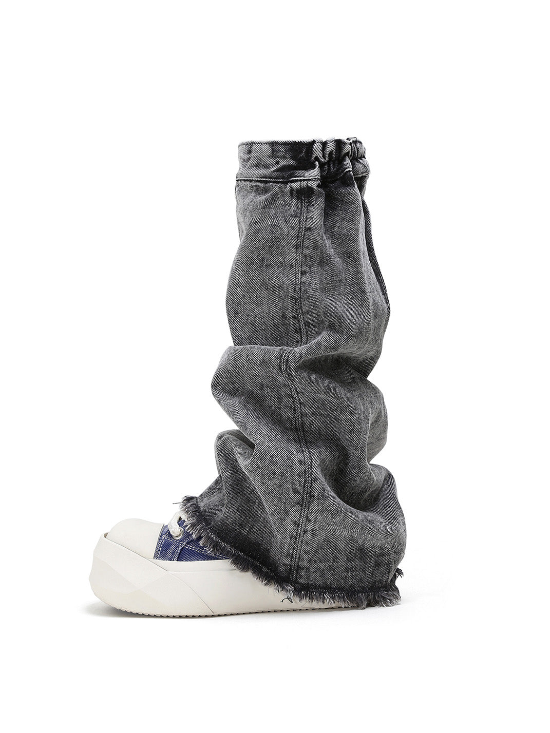 Denim Bare Look Washed Platform Sneakers - Skipkicks