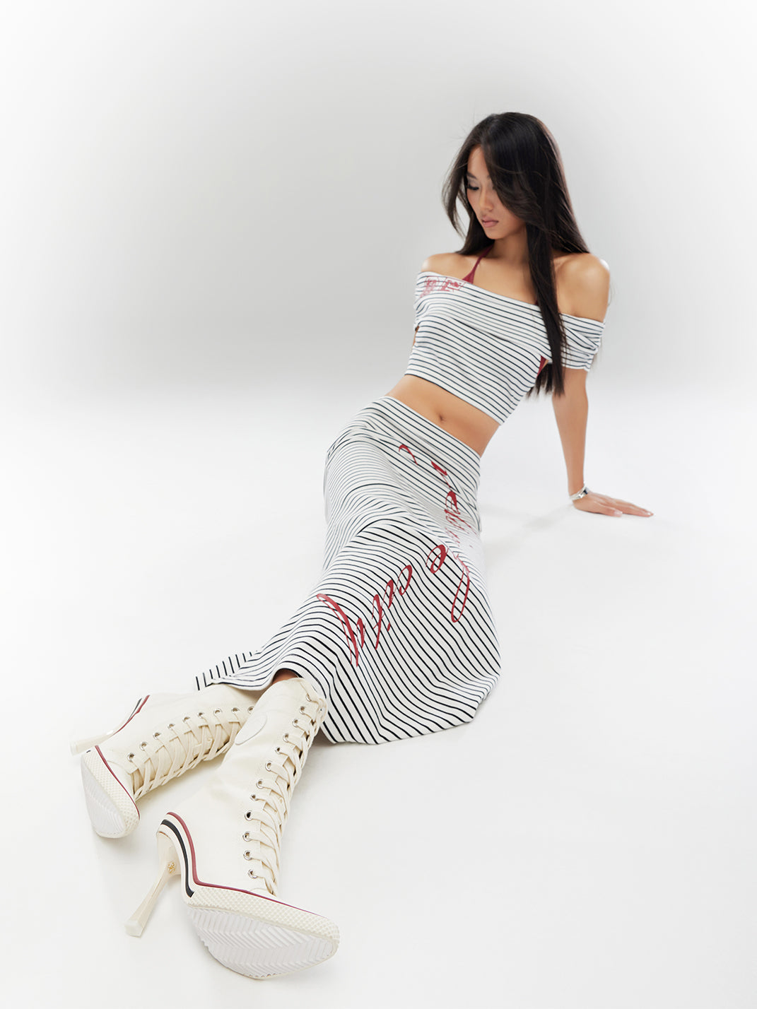 Canvas Lace-Up Stiletto Sneaker Boots - Skipkicks