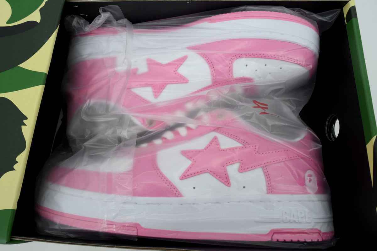 BATHING APE Peach Red/ White