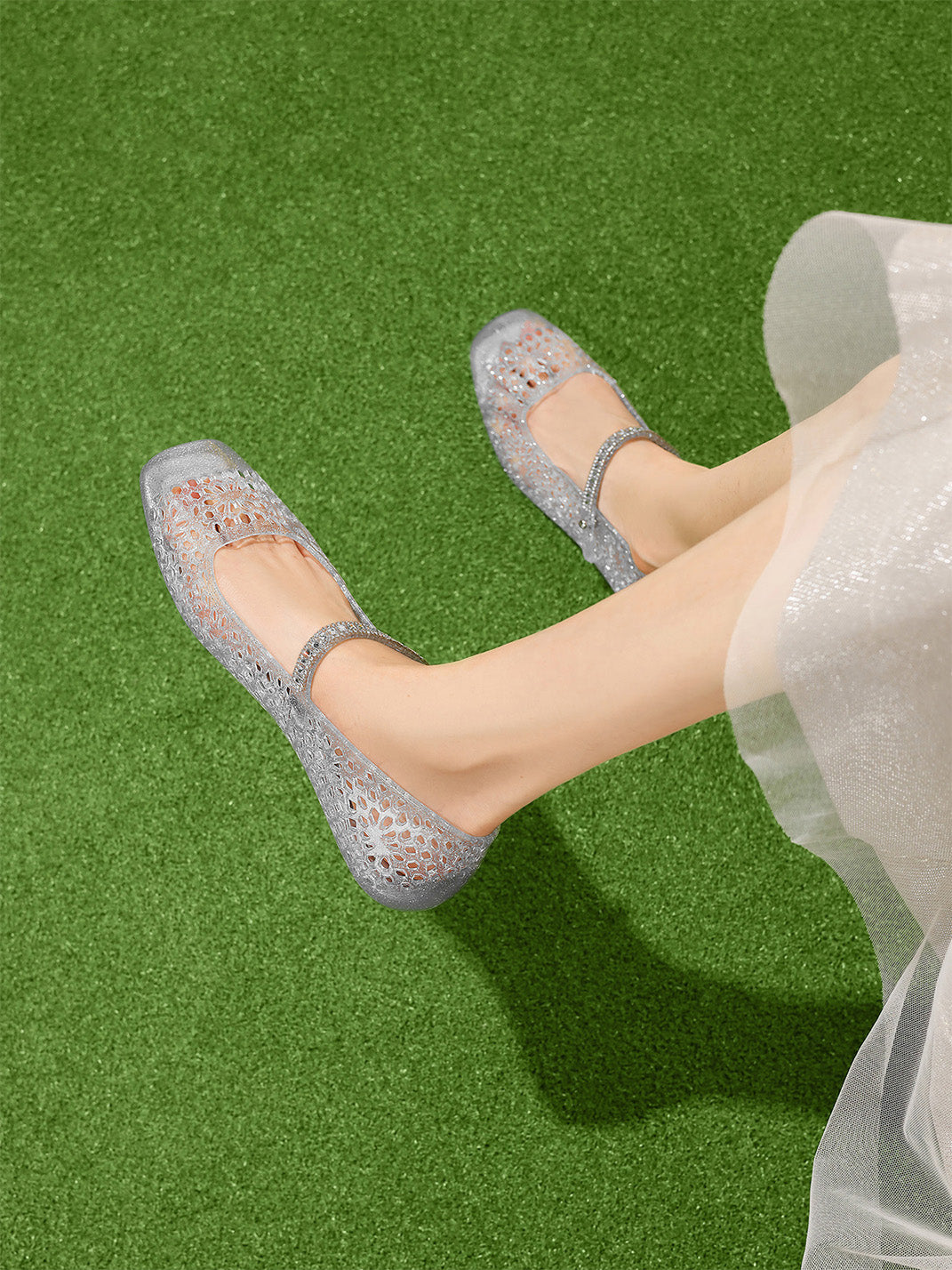 Crystal Glitter Mary Jane Ballet Flats - Skipkicks
