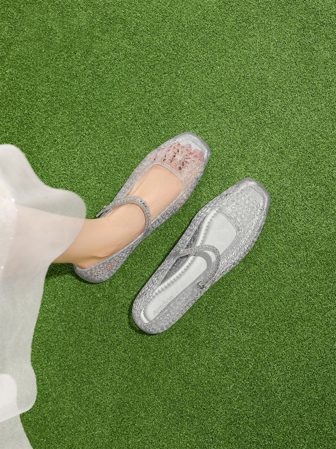 Crystal Glitter Mary Jane Ballet Flats - Skipkicks