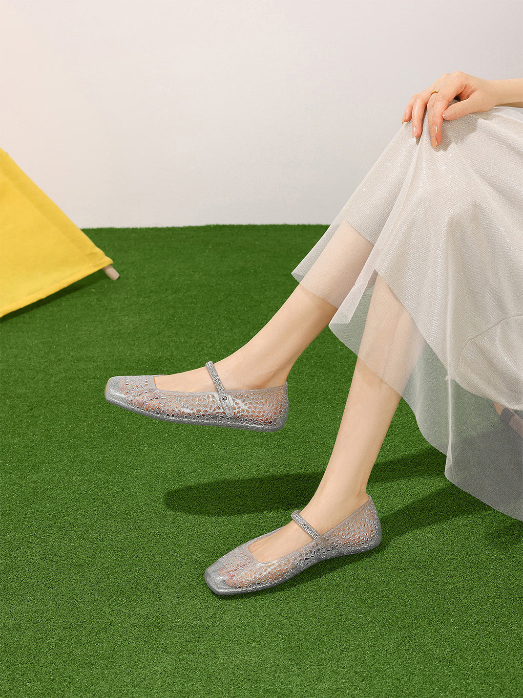Crystal Glitter Mary Jane Ballet Flats - Skipkicks