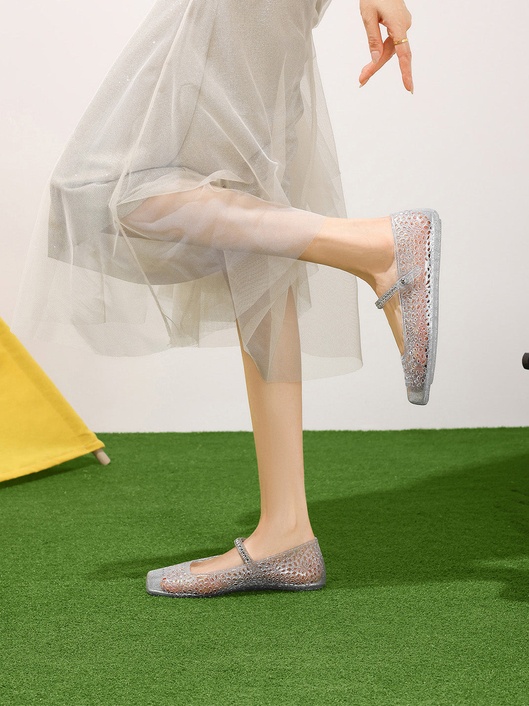 Crystal Glitter Mary Jane Ballet Flats - Skipkicks