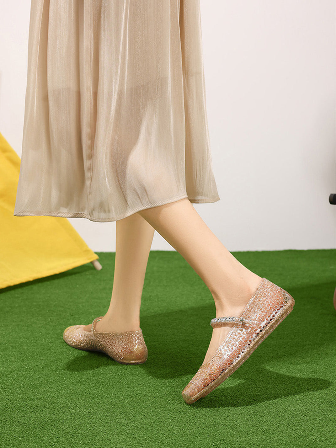 Crystal Glitter Mary Jane Ballet Flats - Skipkicks