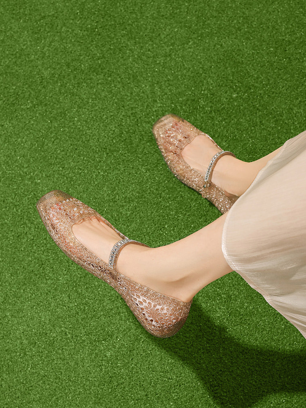 Crystal Glitter Mary Jane Ballet Flats - Skipkicks