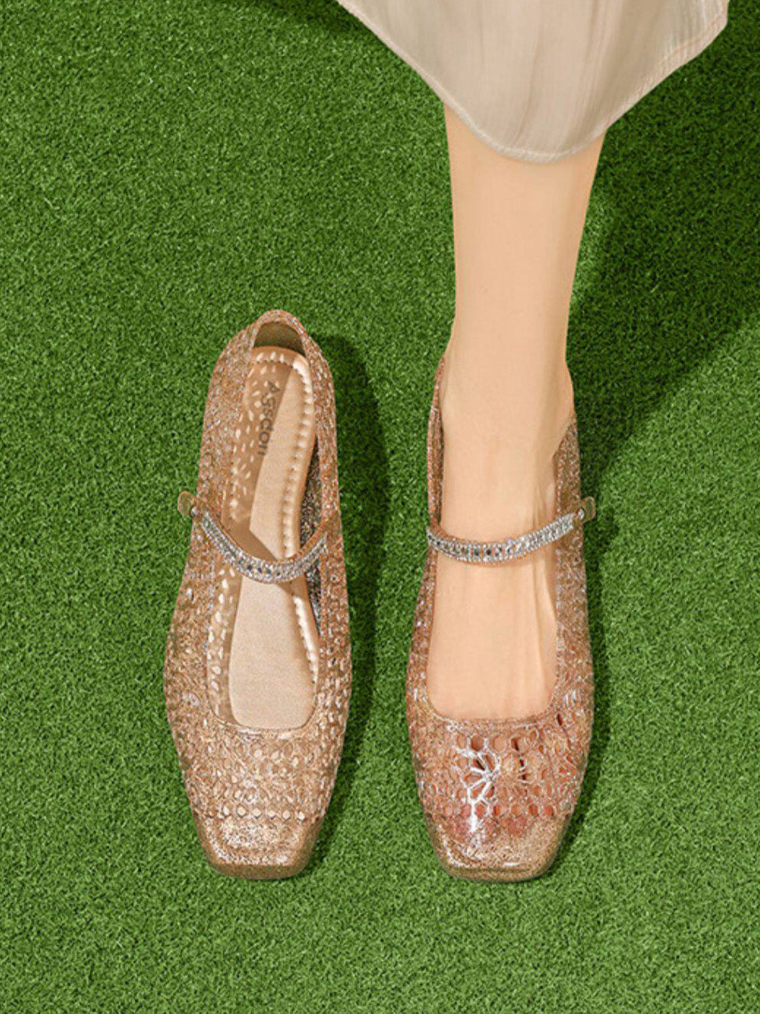 Crystal Glitter Mary Jane Ballet Flats - Skipkicks