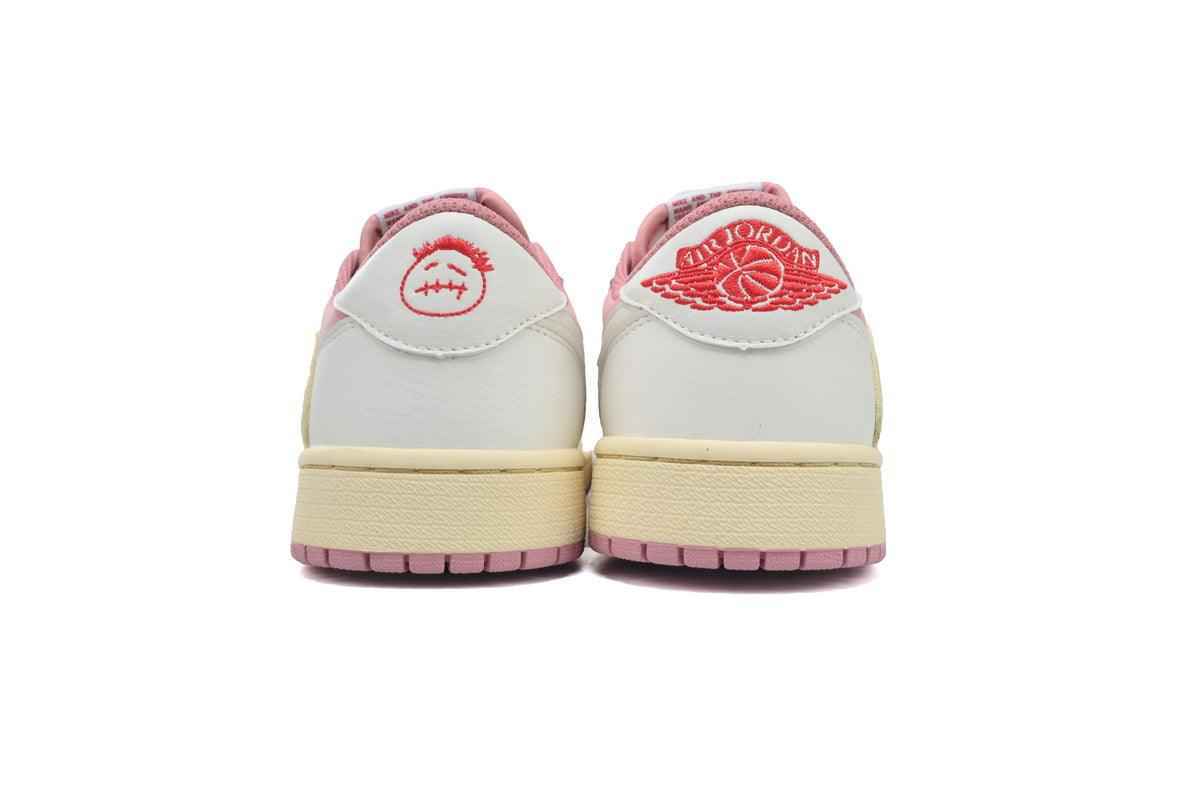 Custom Air Jordan 1 Low White Pink Travis Scott Edition SneakerNational