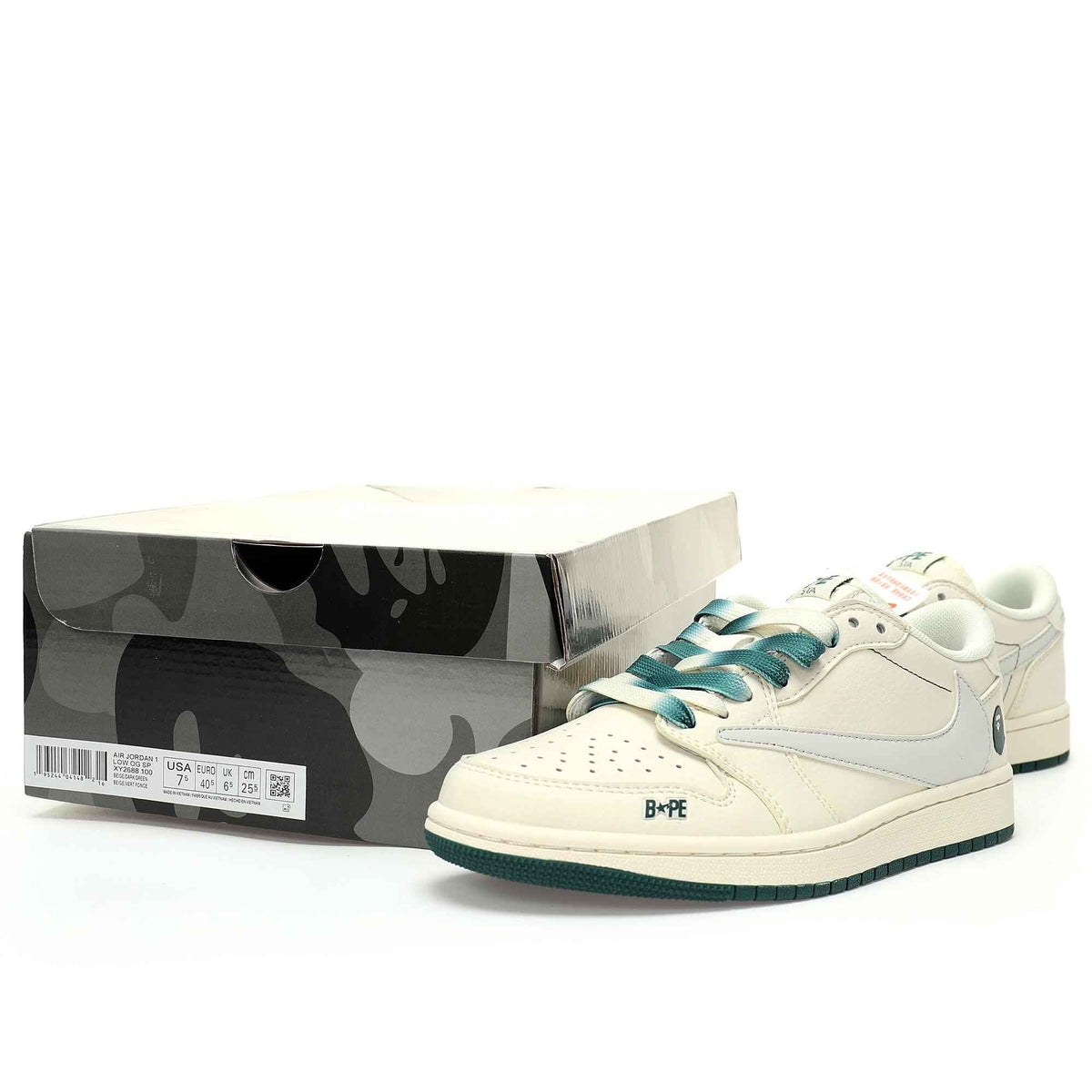 Custom BAPE x Travis Scott x Air Jordan 1 Low OG SneakerNational