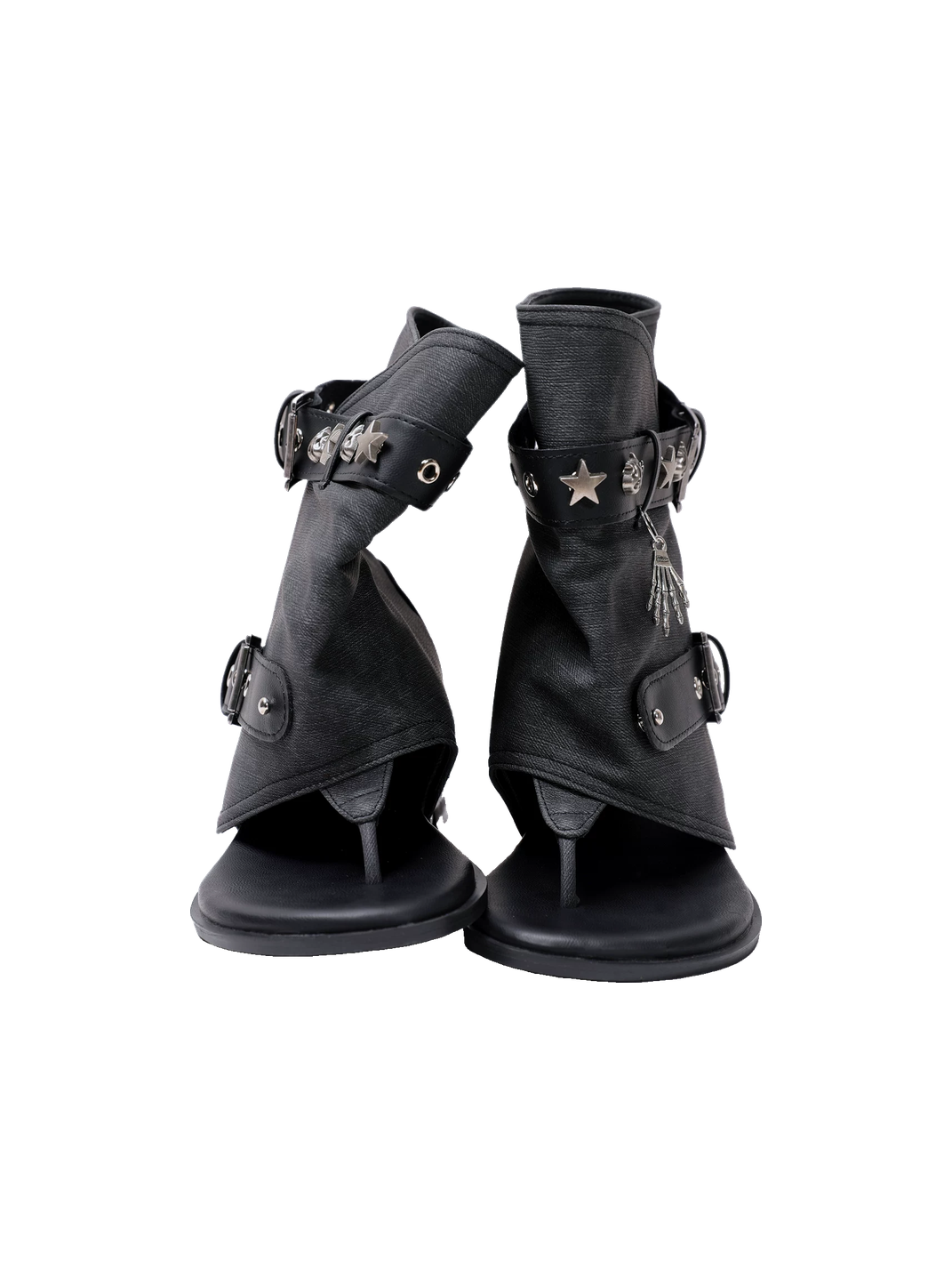 Denim Thong Buckle Ankle Sandal Boots - Skipkicks