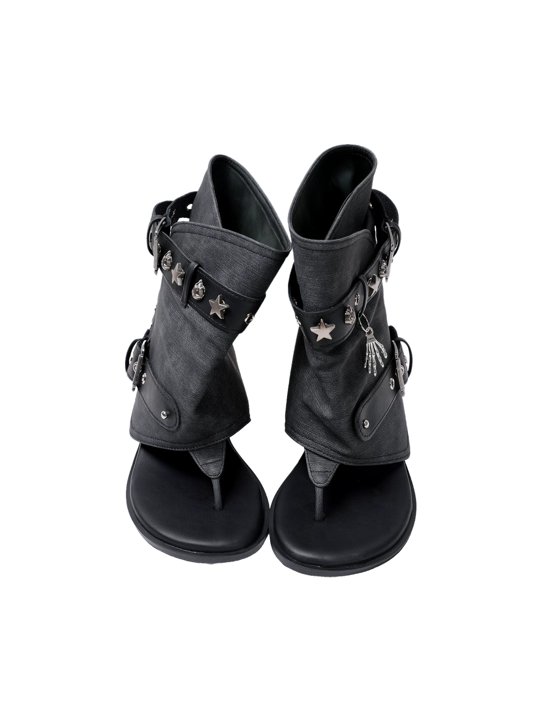 Denim Thong Buckle Ankle Sandal Boots - Skipkicks