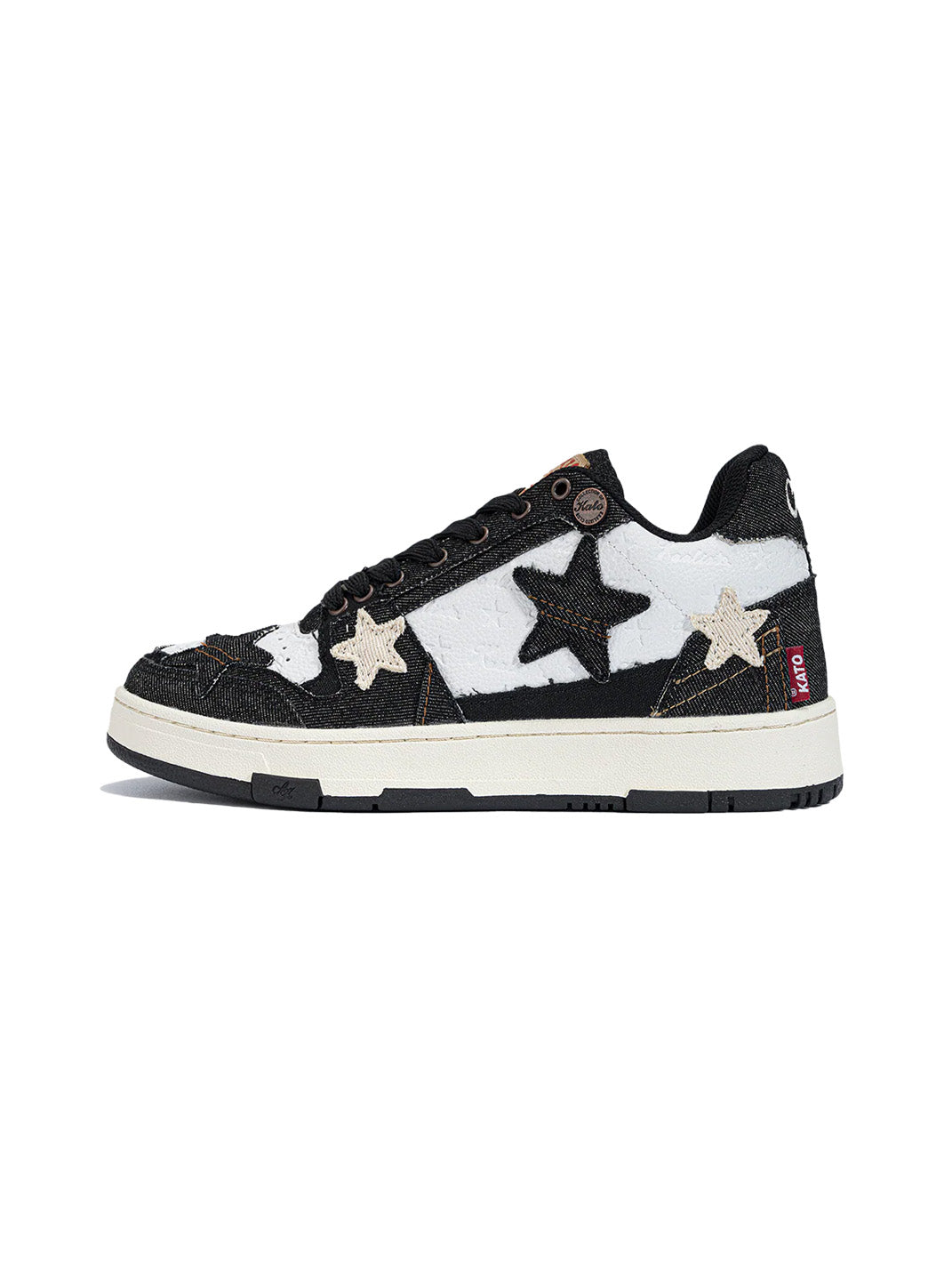 Distressed Denim Star Low-Top Sneakers - Skipkicks