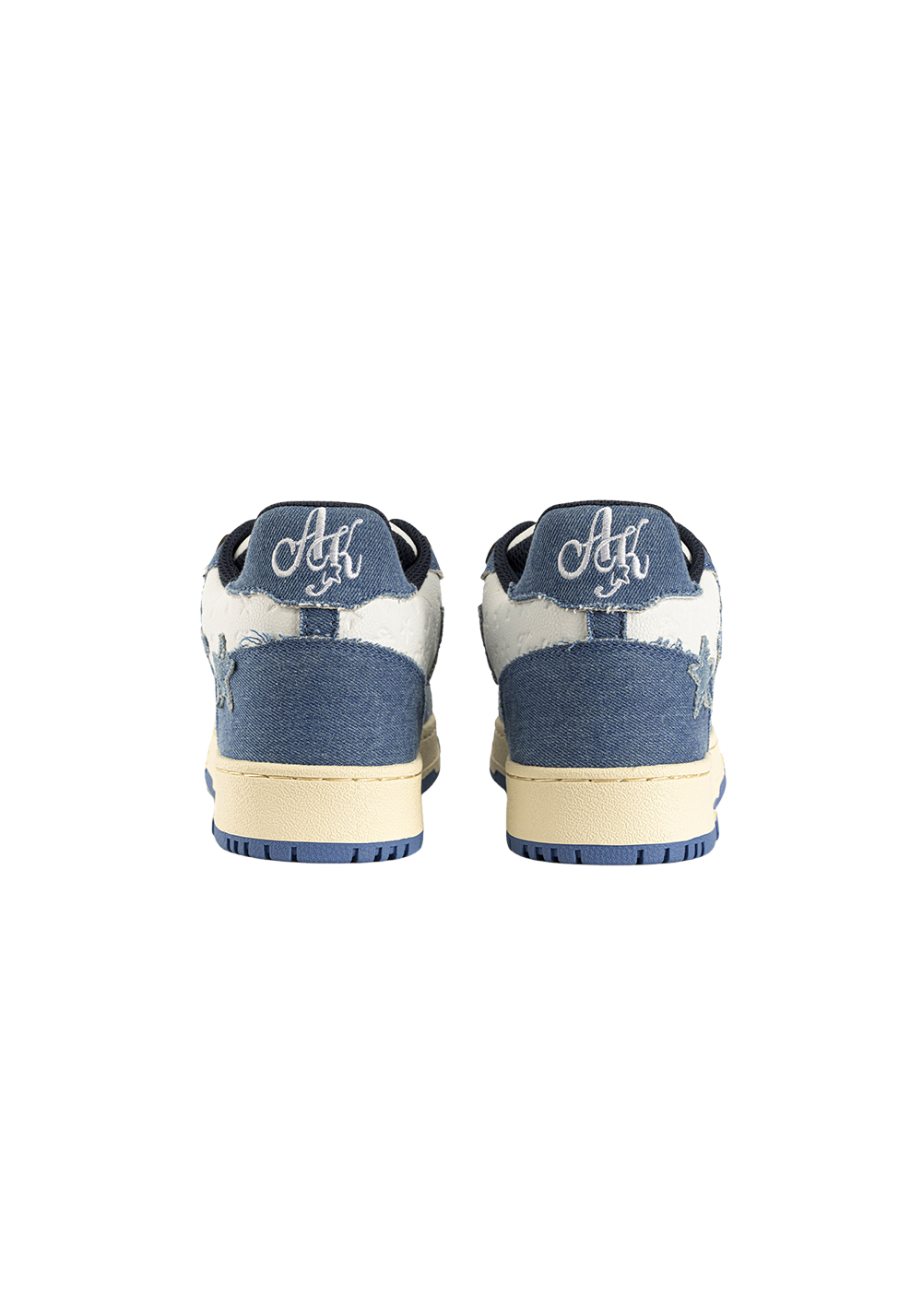 Distressed Denim Star Low-Top Sneakers - Skipkicks