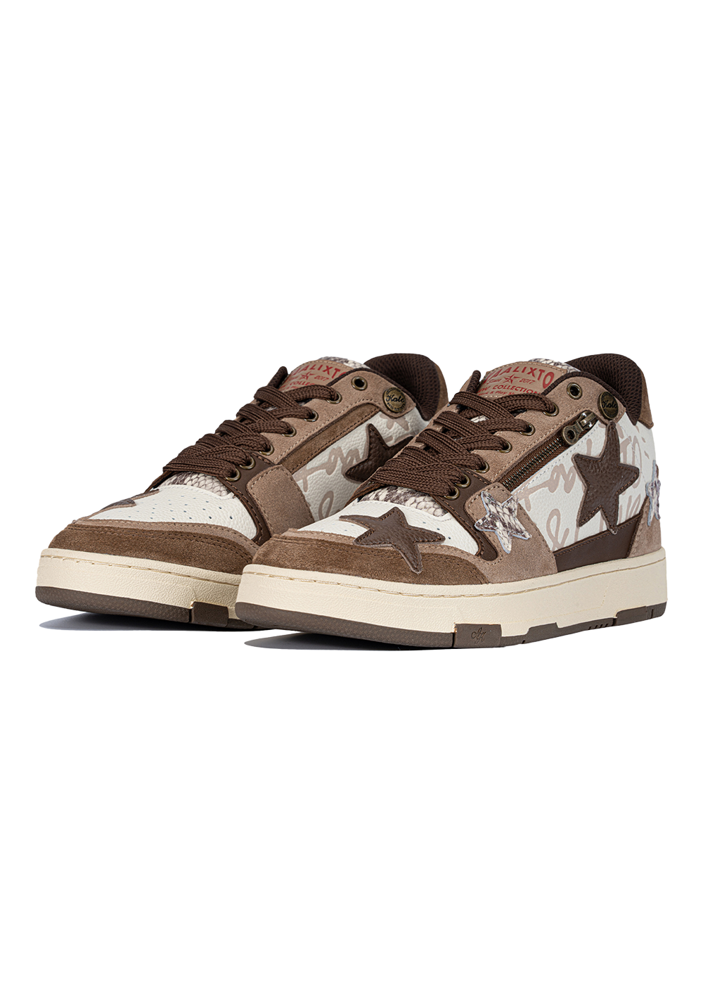 Distressed Denim Star Low-Top Sneakers - Skipkicks