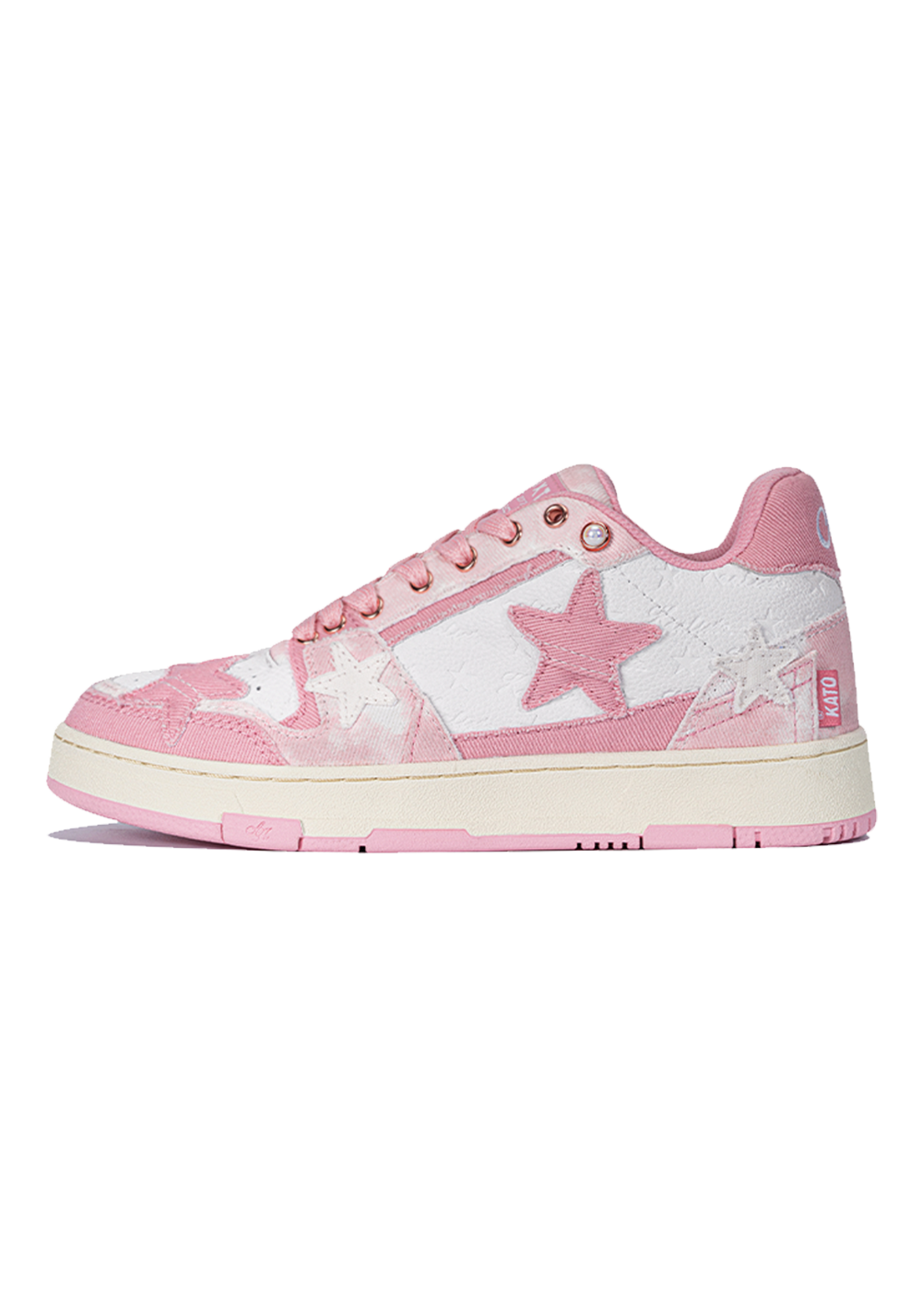Distressed Denim Star Low-Top Sneakers - Skipkicks