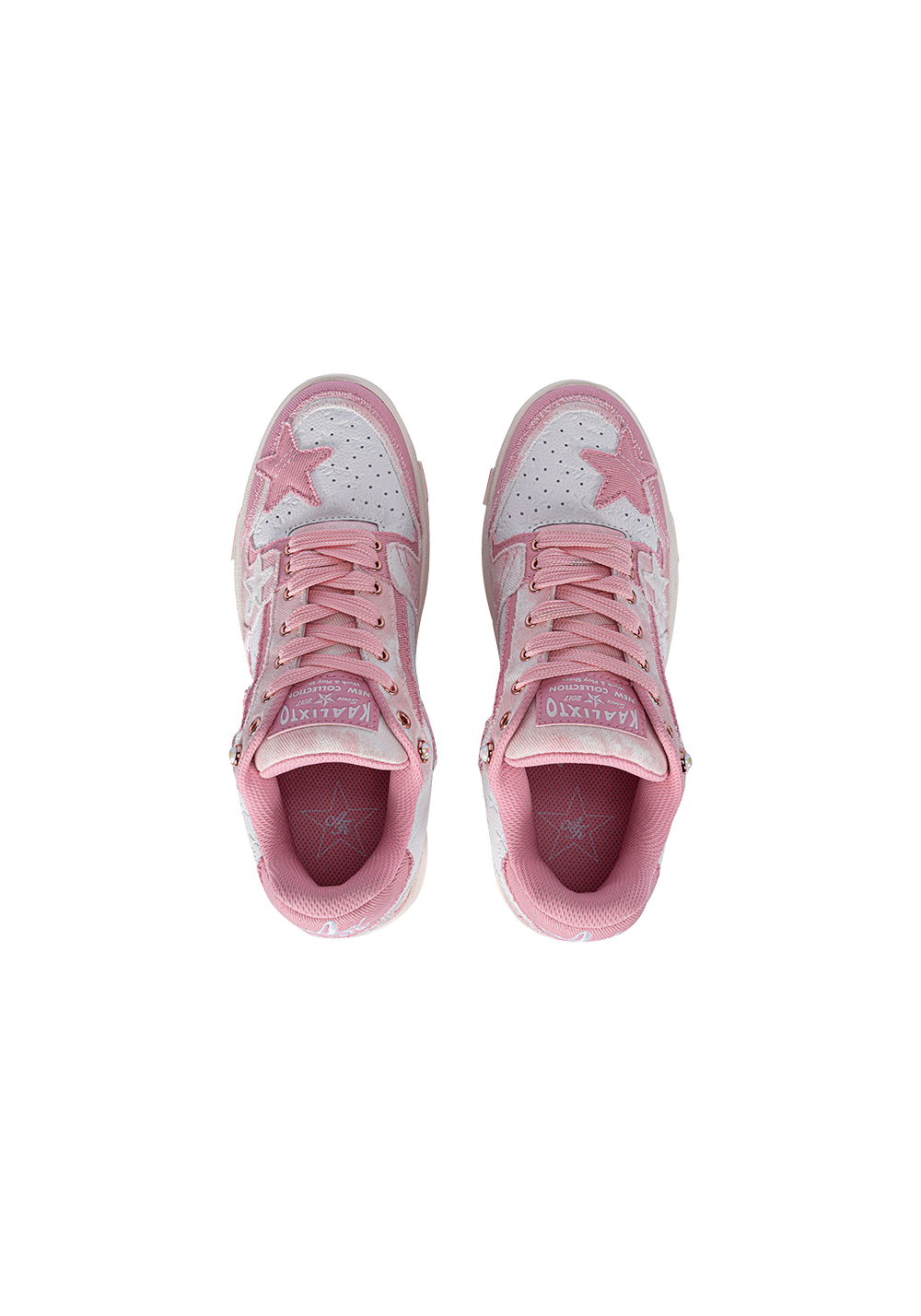 Distressed Denim Star Low-Top Sneakers - Skipkicks