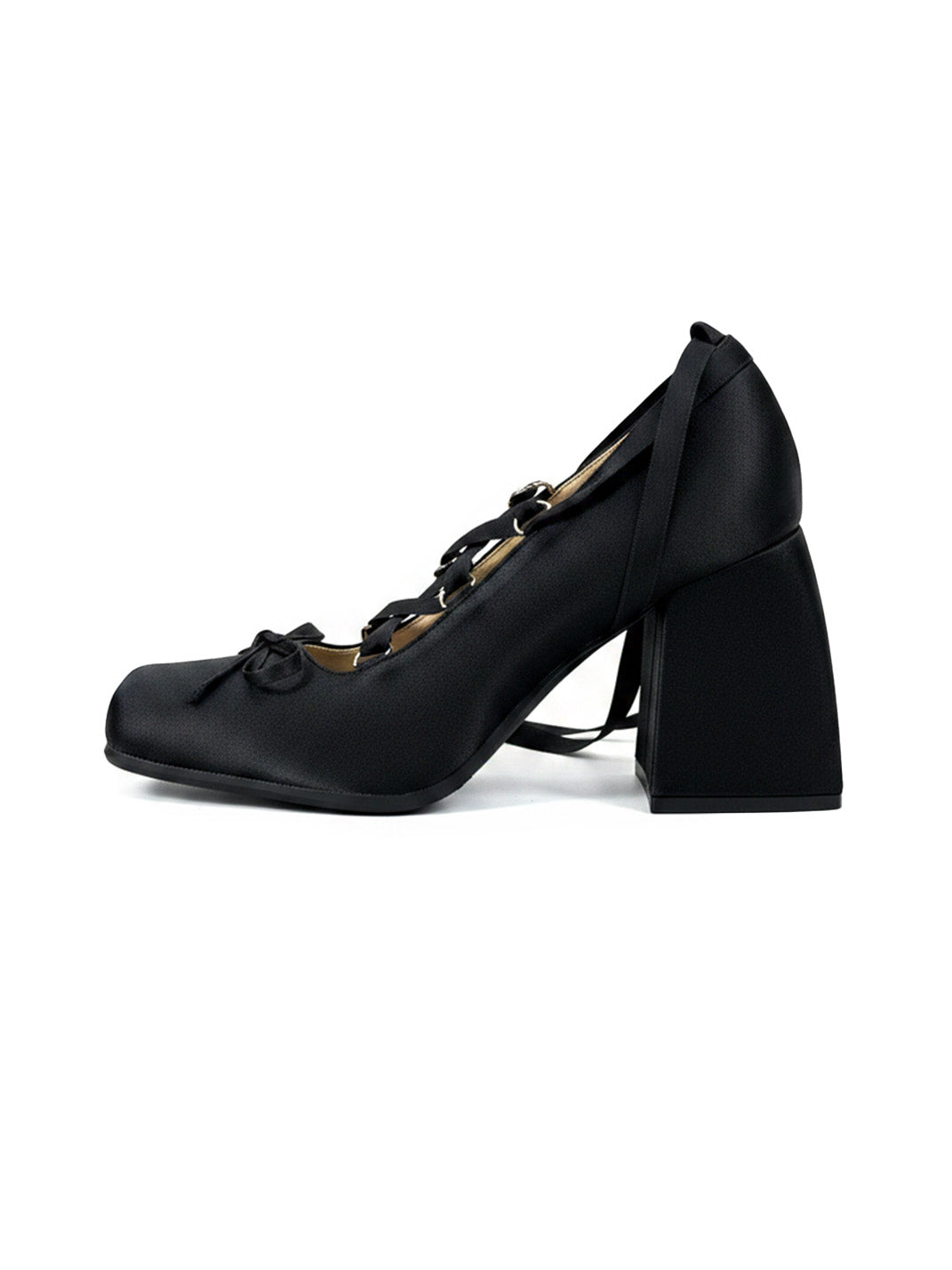 Bow-Tied Satin 9 cm Mary Jane Pumps - Skipkicks