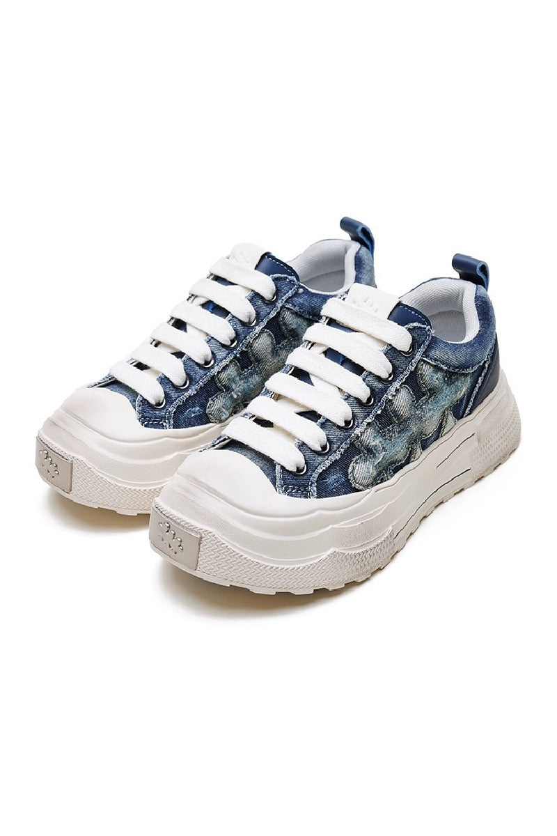 Denim Platform Sneakers Blue - Skipkicks