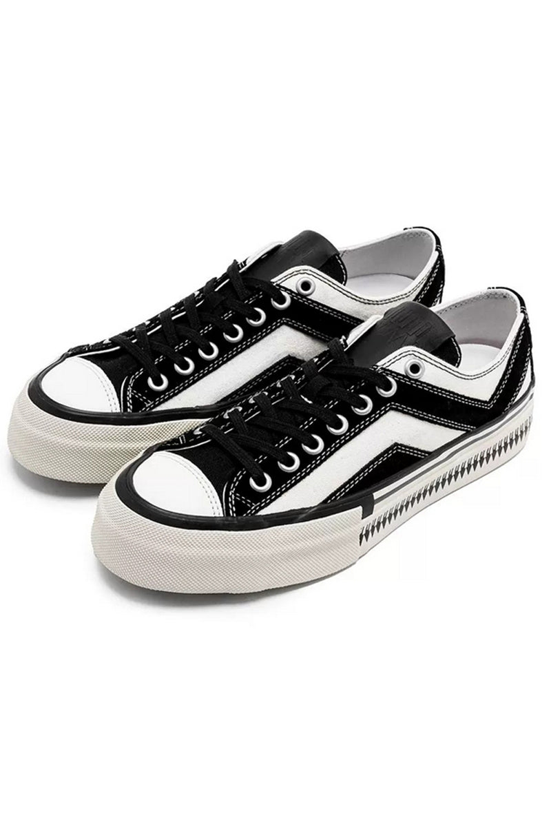 Black White Platform Canvas Sneakers - Skipkicks