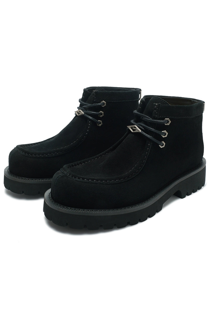 Shearling Moc Toe Lug Boots - Skipkicks