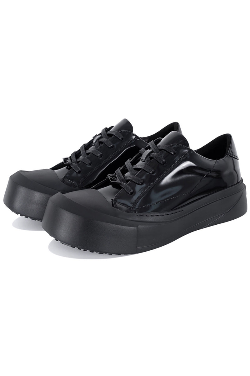 Leather Toe Cap Platform Sneakers - Skipkicks