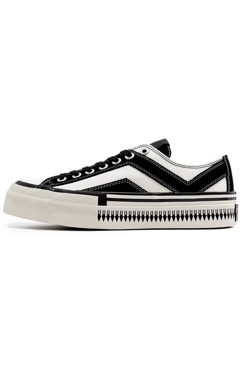 Black White Platform Canvas Sneakers - Skipkicks