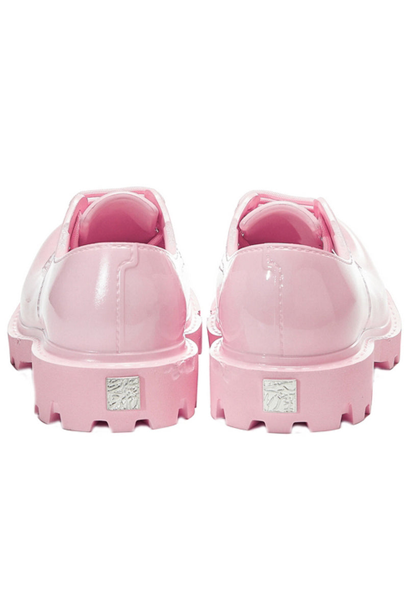 Pink Platform Derby Shoes with Lug Sole - Skipkicks