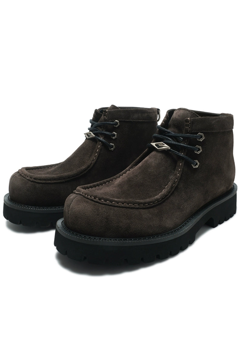 Shearling Moc Toe Lug Boots - Skipkicks